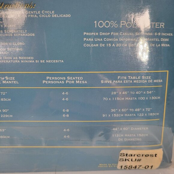 Kane Industries Lace Tablecloth Floral Pattern‎ 60 X 90 Oblong WhiteVintage NOS - Picture 5 of 6